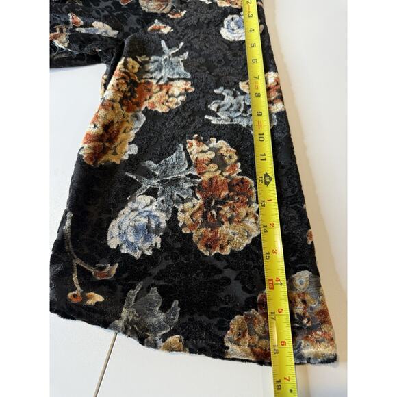 SJS Kimono Womens Sz 1X Black Burnout Velvet Fringe Boho Fairygrunge Whimsigoth - Picture 8 of 8